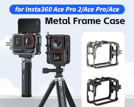 AMagisn Metal Frame Case For Insta360 Ace Pro 2 / Ace Pro / Ace Aluminum Utility Cage With Cold Shoe