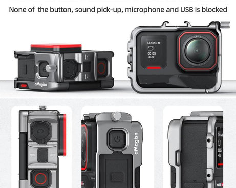 AMagisn Metal Frame Case For Insta360 Ace Pro 2 / Ace Pro / Ace Aluminum Utility Cage With Cold Shoe