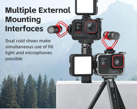 AMagisn Metal Frame Case For Insta360 Ace Pro 2 / Ace Pro / Ace Aluminum Utility Cage With Cold Shoe