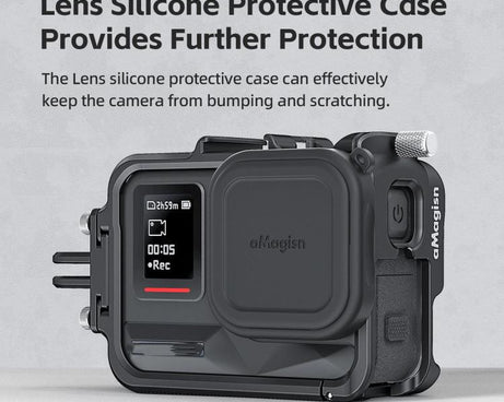 AMagisn Metal Frame Case For Insta360 Ace Pro 2 / Ace Pro / Ace Aluminum Utility Cage With Cold Shoe