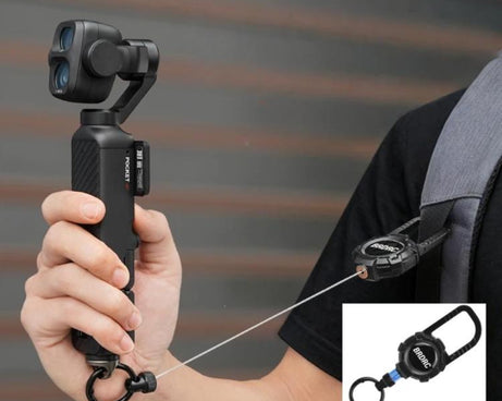 For DJI Osmo Packet 4 / 3 BRDRC Magnetic Telescopic Backpack Hook Anti-Loss Rope, Magnetic