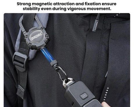 For DJI Osmo Packet 4 / 3 BRDRC Magnetic Telescopic Backpack Hook Anti-Loss Rope, Magnetic