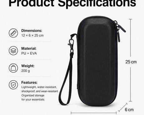 For Insta360 Luna Ultra Portable Carrying Case Hard EVA Travel Storage Bag with Carabiner