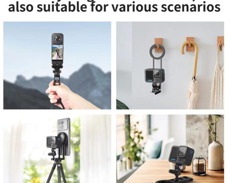 Magnetic Action Camera Mount Base, For GoPro & 2-Prong Cameras Ball Joint, For Insta360 GO 3/3S Quick Release, For GoPro 13 Quick Release, For DJI Action 5 Pro/4/3/2 Quick Release, For 1/4inch Screw Hole Camera, For 17mm Ball Joint Accessories         ...