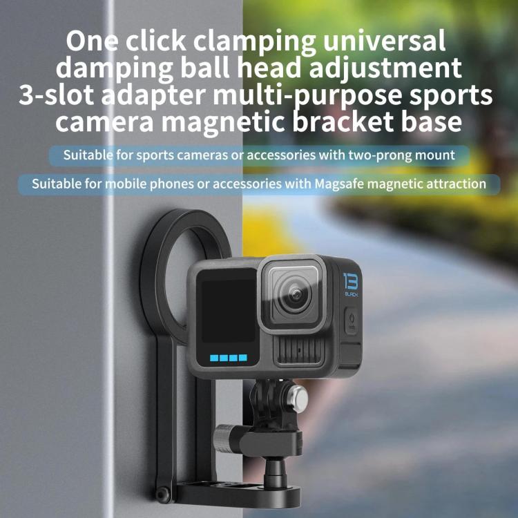 Magnetic Action Camera Mount Base, For GoPro & 2-Prong Cameras Ball Joint, For Insta360 GO 3/3S Quick Release, For GoPro 13 Quick Release, For DJI Action 5 Pro/4/3/2 Quick Release, For 1/4inch Screw Hole Camera, For 17mm Ball Joint Accessories         ...