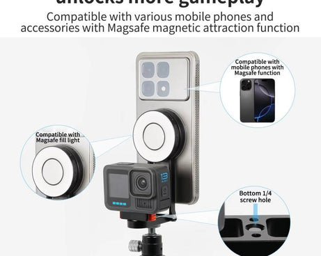 Magnetic Action Camera Mount Base, For GoPro & 2-Prong Cameras Ball Joint, For Insta360 GO 3/3S Quick Release, For GoPro 13 Quick Release, For DJI Action 5 Pro/4/3/2 Quick Release, For 1/4inch Screw Hole Camera, For 17mm Ball Joint Accessories         ...