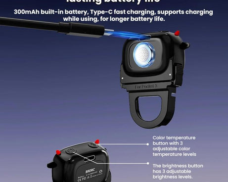 BRDRC Handheld Monster Fill Light, For DJI Osmo Pocket 4 / 4P, For DJI Osmo Pocket 3