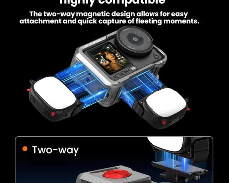 BRDRC Handheld Selfie Monster Fill Light Accessory, For DJI Osmo Action 3 / 4 / 5 Pro, For DJI Osmo Action 6 / Nano