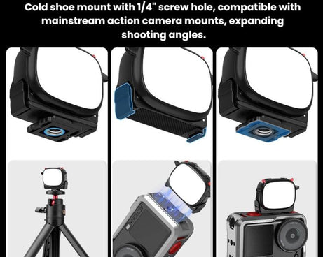 BRDRC Handheld Selfie Monster Fill Light Accessory, For DJI Osmo Action 3 / 4 / 5 Pro, For DJI Osmo Action 6 / Nano