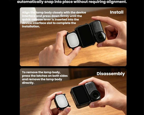 BRDRC Handheld Selfie Monster Fill Light Accessory, For DJI Osmo Action 3 / 4 / 5 Pro, For DJI Osmo Action 6 / Nano