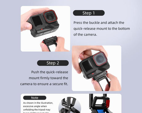 For Insta360 Ace / Ace Pro 2 / X5 Flymile Carabiner-Mounted Magnetic Quick-Release Tripod