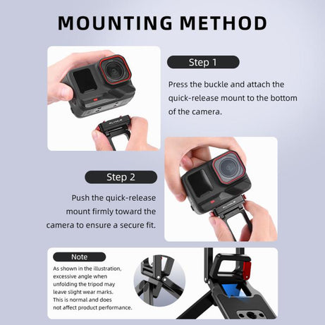 For Insta360 Ace / Ace Pro 2 / X5 Flymile Carabiner-Mounted Magnetic Quick-Release Tripod