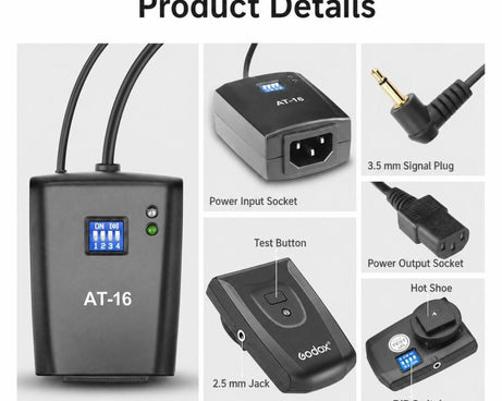 Godox AT-16 Wireless Trigger 16-Channel Flash Receiver Universal Camera Trigger, Transmitter, Receiver, Transmitter+Receiver, Transmitter+2 Receiver, Transmitter+3 Receiver