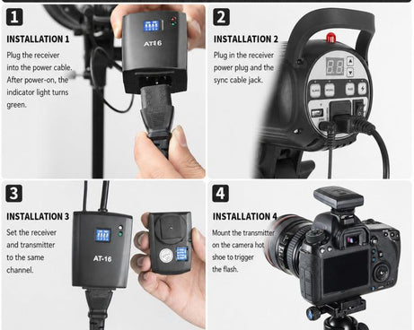 Godox AT-16 Wireless Trigger 16-Channel Flash Receiver Universal Camera Trigger, Transmitter, Receiver, Transmitter+Receiver, Transmitter+2 Receiver, Transmitter+3 Receiver