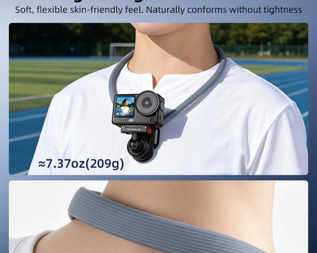 Flymile First-person Perspective Shot Magnetic Quick-release Neck Brace, For DJI Osmo Action 3 / 4 / 5 Pro / 6, For Insta360 Ace / Ace Pro 2 / X5, Universal Action Camera Two-Claw