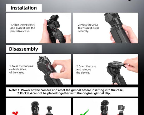 For DJI Osmo Pocket 3 / 4 BRDRC Protective Case For Lens and Screen Storage Dust Cover