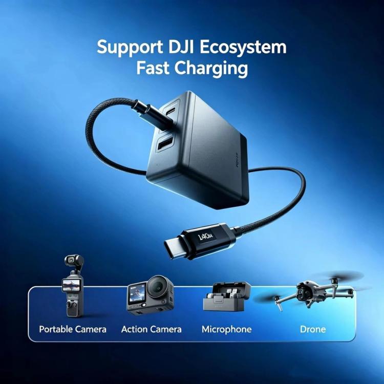 Original 140W GaN Charger For DJI Power, CN Plug, Charger Only, With USB-C Cable, With 2 USB-C Cables