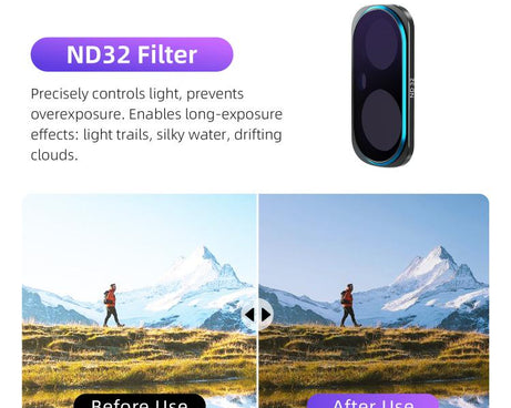 For Insta360 Luna Ultra aMagisn Magnetic Lens Filter, Adj CPL/UV/Black Mist/VND2-32/LPR, Adj CPL/UV/Black Mist/VND2-32, Adj CPL/VND2-32, ND8/16/32/64/128, Adjustable CPL Filter, 1/4 Black Diffusion, LPR, VND2-32, ND8, ND16, ND32, ND64, ND128, 6-Point Star