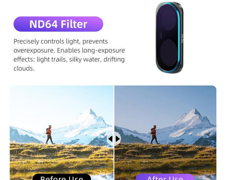 For Insta360 Luna Ultra aMagisn Magnetic Lens Filter, Adj CPL/UV/Black Mist/VND2-32/LPR, Adj CPL/UV/Black Mist/VND2-32, Adj CPL/VND2-32, ND8/16/32/64/128, Adjustable CPL Filter, 1/4 Black Diffusion, LPR, VND2-32, ND8, ND16, ND32, ND64, ND128, 6-Point Star