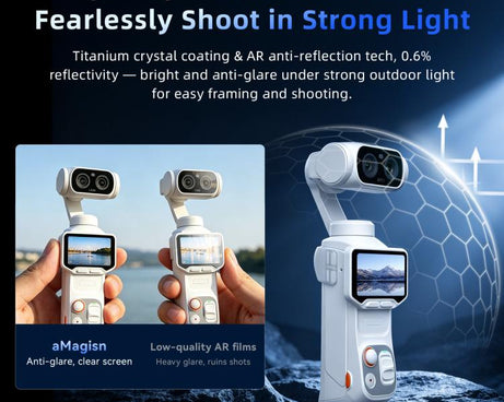 For Insta360 Luna Ultra aMagisn AR Tempered Glass Screen and Lens Protector, 1 Set, 2 Sets