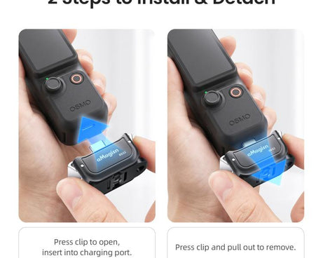 aMagisn Dual-Interface Quick Release Mount for DJI Pocket 4 / 3, Standard Mount, Charging Mount
