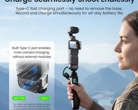 aMagisn Dual-Interface Quick Release Mount for DJI Pocket 4 / 3, Standard Mount, Charging Mount