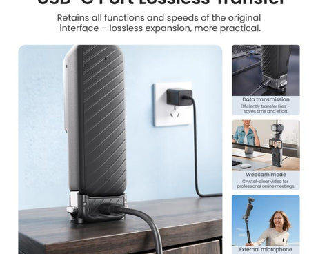 aMagisn Dual-Interface Quick Release Mount for DJI Pocket 4 / 3, Standard Mount, Charging Mount