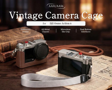 For DJI Osmo Action 6 aMagisn Vintage Street Vlog Camera Cage Metal Case, Standard Version, Flagship Version