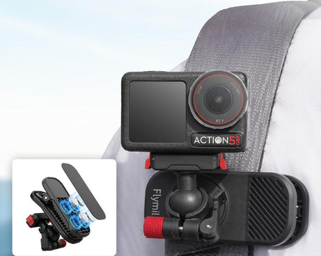 Flymile Magnetic Quick-release Backpack Shoulder Strap Clip Bracket, For DJI Osmo Action 3 / 4 / 5 Pro, For DJI Osmo Action 6 / Nano, For Insta360 Ace / Ace Pro / 2 / X5