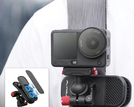 Flymile Magnetic Quick-release Backpack Shoulder Strap Clip Bracket, For DJI Osmo Action 3 / 4 / 5 Pro, For DJI Osmo Action 6 / Nano, For Insta360 Ace / Ace Pro / 2 / X5