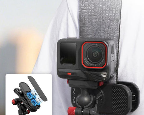 Flymile Magnetic Quick-release Backpack Shoulder Strap Clip Bracket, For DJI Osmo Action 3 / 4 / 5 Pro, For DJI Osmo Action 6 / Nano, For Insta360 Ace / Ace Pro / 2 / X5
