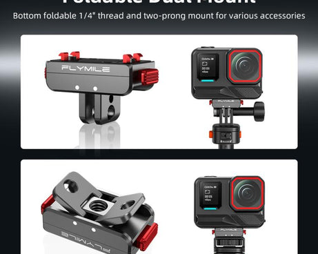 For Insta360 Ace Pro 2 / X5 Flymile Locking Extension Adapter Magnetic Quick Release Base