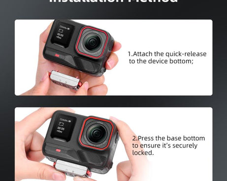 For Insta360 Ace Pro 2 / X5 Flymile Locking Extension Adapter Magnetic Quick Release Base