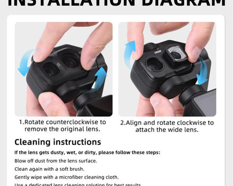For DJI Osmo Pocket 4P BRDRC 108 Degree Extender External Filter