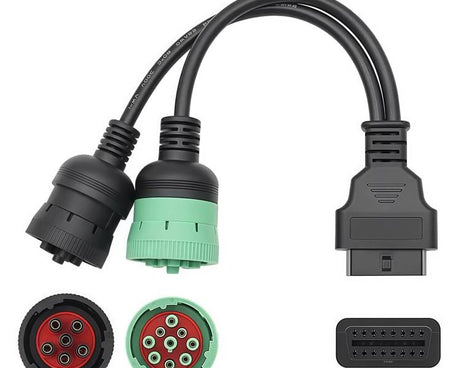 9+6 Pin Truck Adapter Cable OBD Diagnostic Tool J1939 / J1708 / J1587, 9+6 Pin