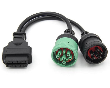 9+6 Pin Truck Adapter Cable OBD Diagnostic Tool J1939 / J1708 / J1587, 9+6 Pin