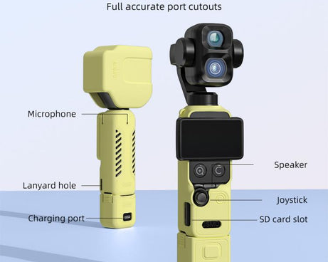 For DJI Osmo Pocket 4P BRDRC Body Protective Dustproof Silicone Case, Standard Combo Black, Standard Combo Pink, Standard Combo Blue, Standard Combo Yellow, Vlog Combo Black, Vlog Combo Pink, Vlog Combo Blue, Vlog Combo Yellow