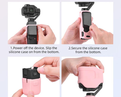 For DJI Osmo Pocket 4P BRDRC Body Protective Dustproof Silicone Case, Standard Combo Black, Standard Combo Pink, Standard Combo Blue, Standard Combo Yellow, Vlog Combo Black, Vlog Combo Pink, Vlog Combo Blue, Vlog Combo Yellow