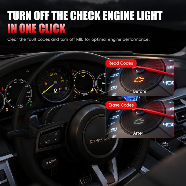 Car Fault Diagnostic Scanner OBD2 Engine Fault Code Reader, Red