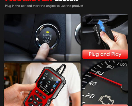 Car Fault Diagnostic Scanner OBD2 Engine Fault Code Reader, Red