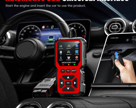 Car Fault Diagnostic Scanner OBD2 Engine Fault Code Reader, Red