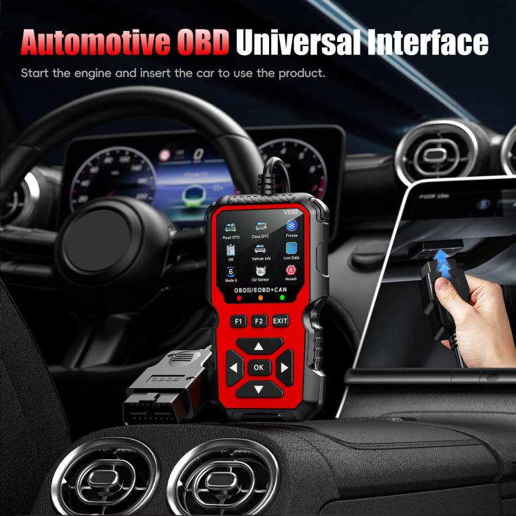 Car Fault Diagnostic Scanner OBD2 Engine Fault Code Reader, Red