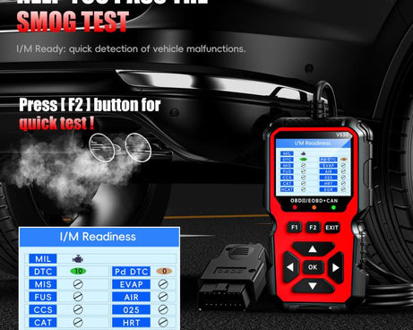 Car Fault Diagnostic Scanner OBD2 Engine Fault Code Reader, Red