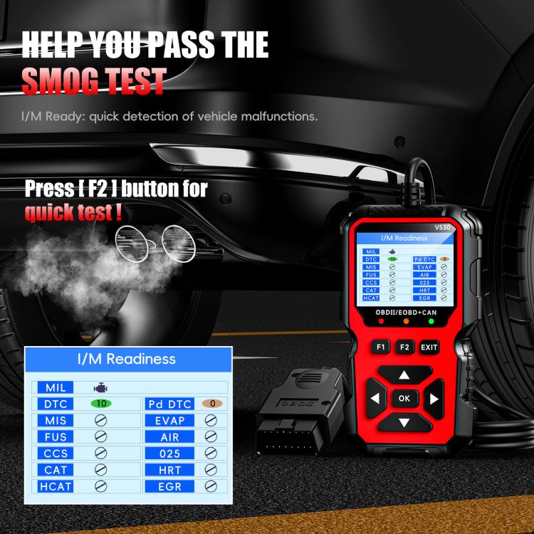 Car Fault Diagnostic Scanner OBD2 Engine Fault Code Reader, Red