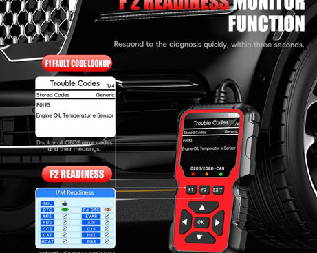 Car Fault Diagnostic Scanner OBD2 Engine Fault Code Reader, Red