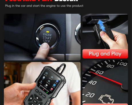 FOXSUR V530 Car Fault Diagnostic Scanner OBD2 Engine Fault Code Reader, Black