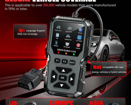 FOXSUR V530 Car Fault Diagnostic Scanner OBD2 Engine Fault Code Reader, Black
