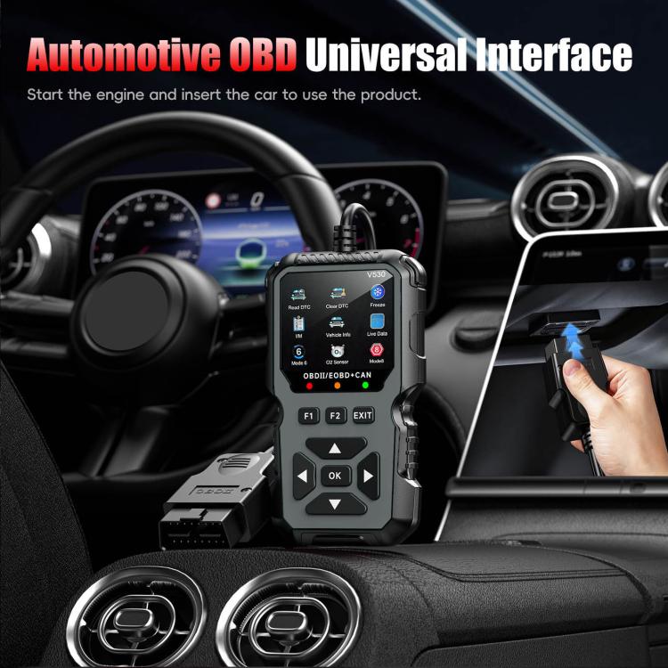 FOXSUR V530 Car Fault Diagnostic Scanner OBD2 Engine Fault Code Reader, Black