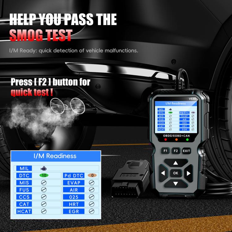 FOXSUR V530 Car Fault Diagnostic Scanner OBD2 Engine Fault Code Reader, Black