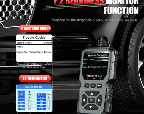 FOXSUR V530 Car Fault Diagnostic Scanner OBD2 Engine Fault Code Reader, Black